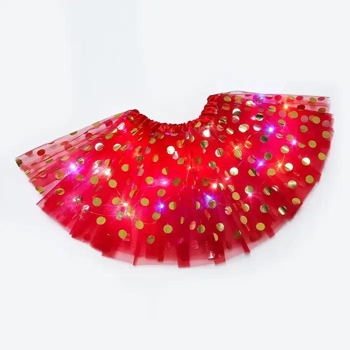 Jupes Tutu en Tulle à pois LED pour femmes adultes