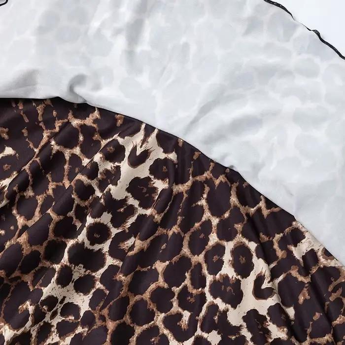 Nouvelle Collection Été – Jupe Courte Élégante et Simple à Imprimé Floral Léopard pour Femme
