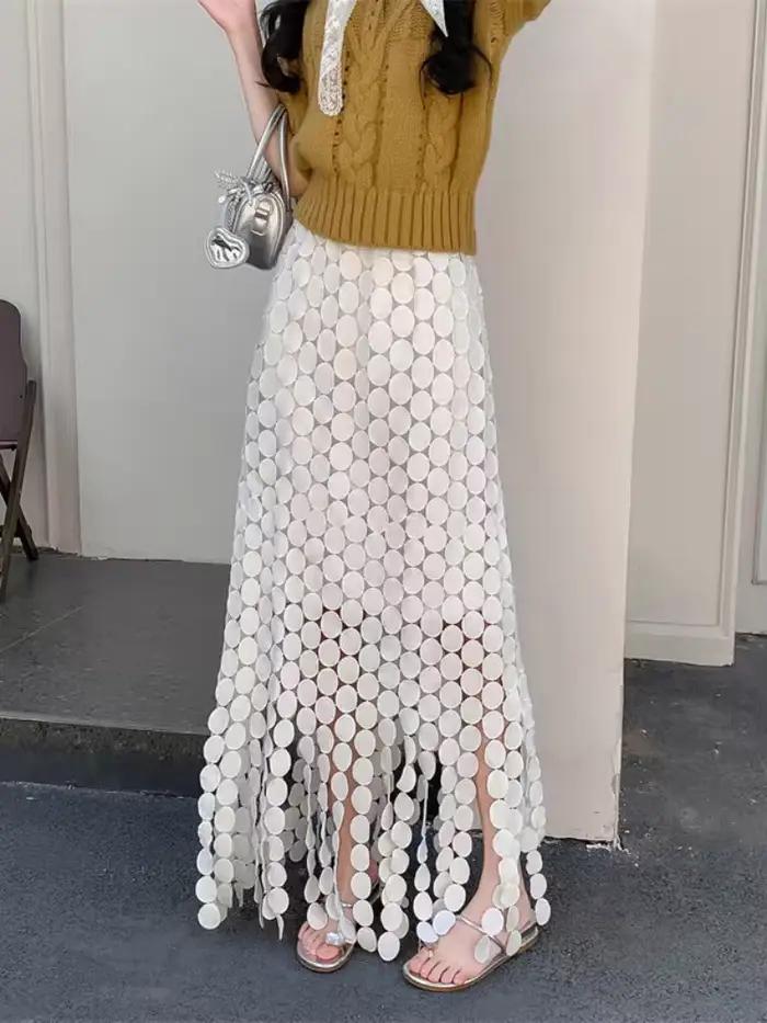 Jupe trapèze taille haute pour femmes et filles