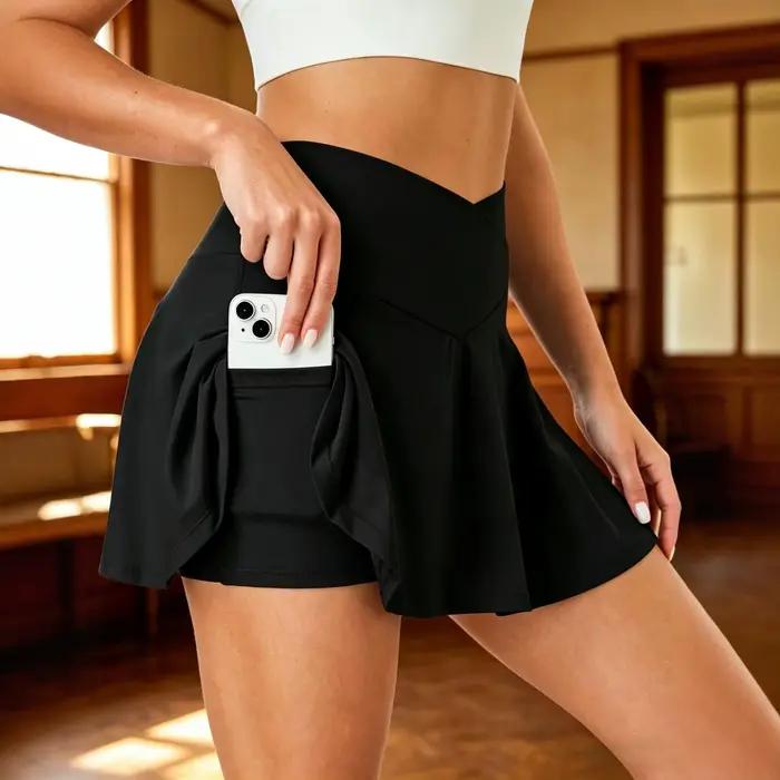 Jupe de tennis taille haute élastique pour femme