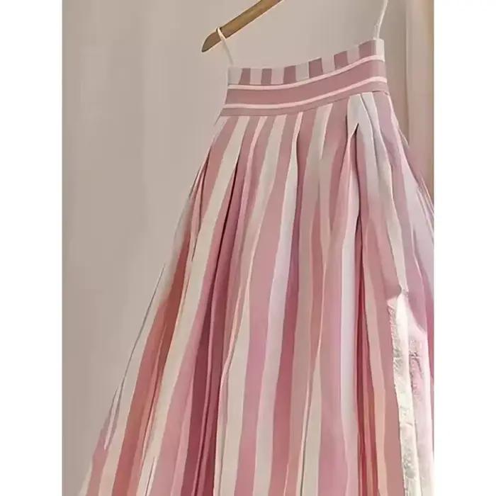 Jupe midi évasée rétro taille haute pour femme