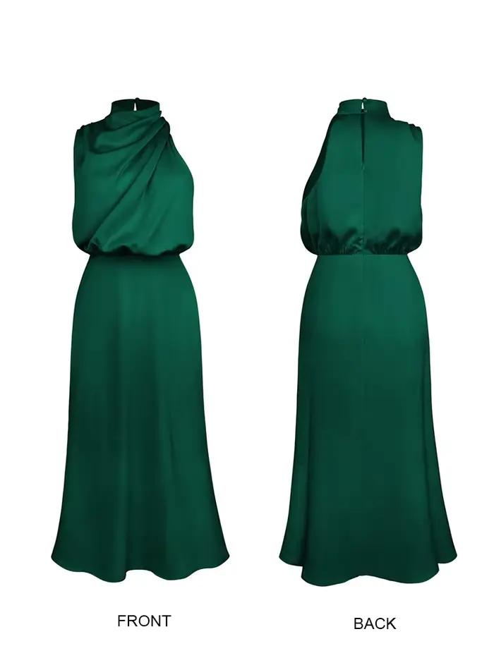 Robe longue d'été en Satin de soie pour femmes