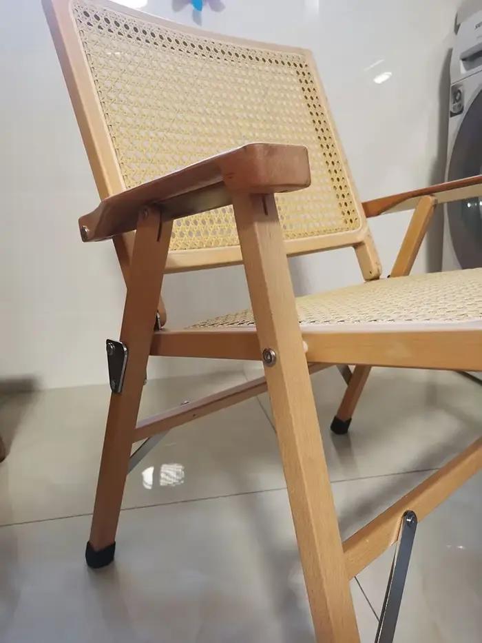 Chaise pliante de balcon, fauteuil de meubles, chaises de dossier en Imitation rotin en bois massif pour salon, tabouret de négociation unique