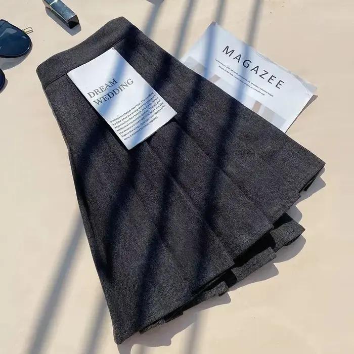 Jupes plissées en fausse laine pour femmes Y2K automne hiver taille haute Preppy laine Jk jupe de danse coréen Streetwear femme Mini jupe