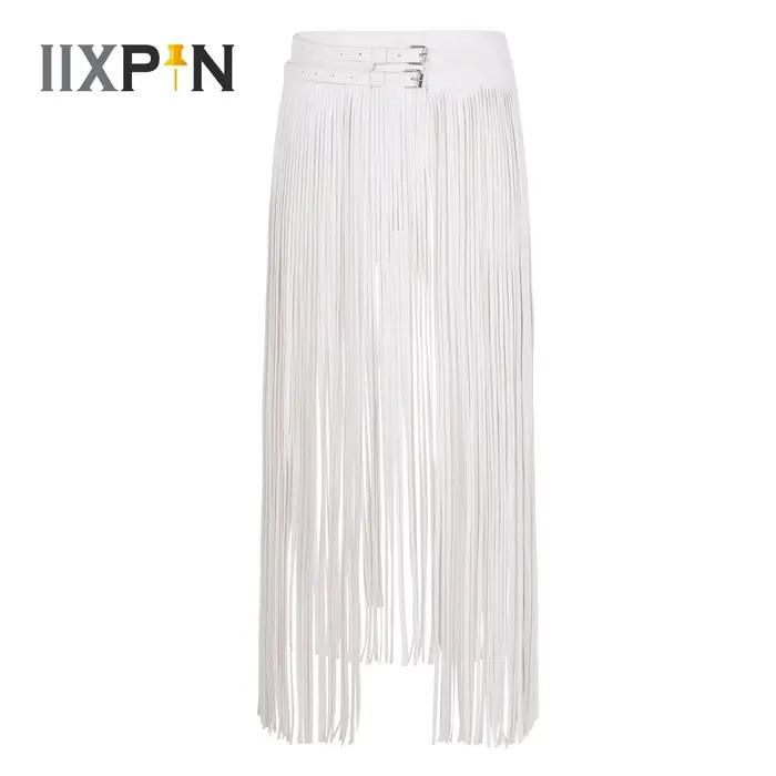Jupe à franges en similicuir avec pompon pour femme, ceinture de décoration de personnalité brève, marée de mode, jupes à franges assorties, printemps et été 2021