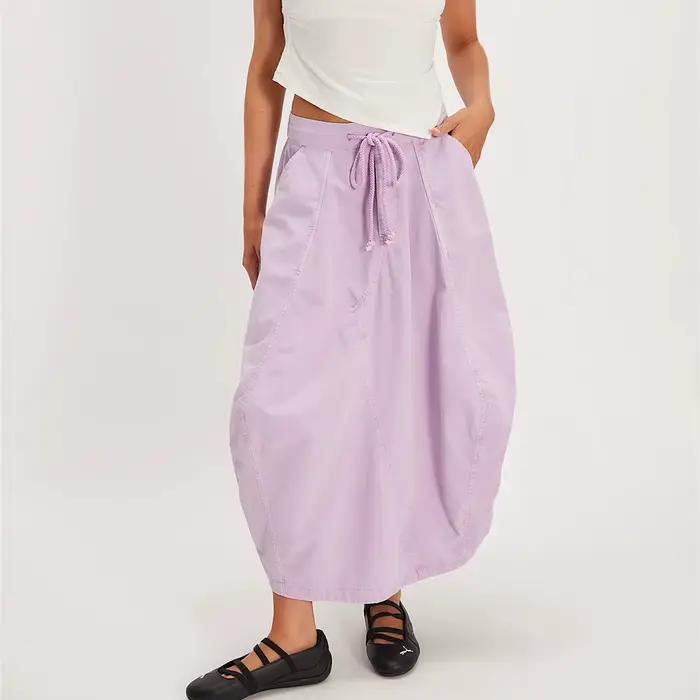 Jupe longue de Parachute Cargo Y2k pour femmes