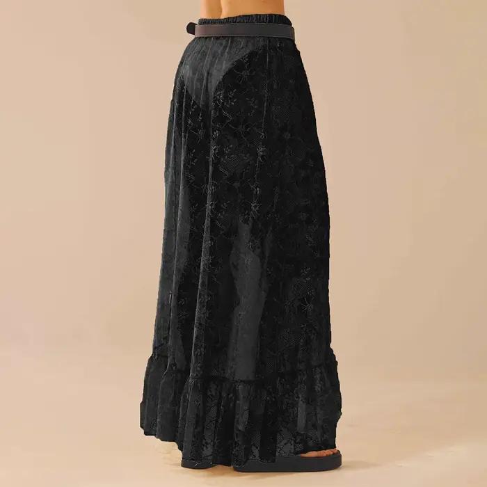 Femmes asymétrique dentelle jupes fluides Vintage