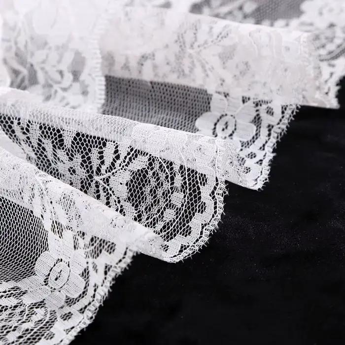 Mini-jupe en dentelle style Balletcore coréenne courte à volants motif floral taille haute avec drapé arrière pour femme