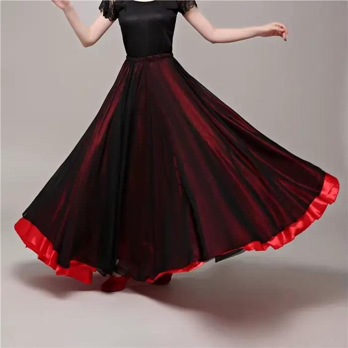 Jupes de danse flamenco pour femmes adultes, latine, tauromachie, espagnole, pratique de la danse, vêtements de performance, danse d'ouverture de scène