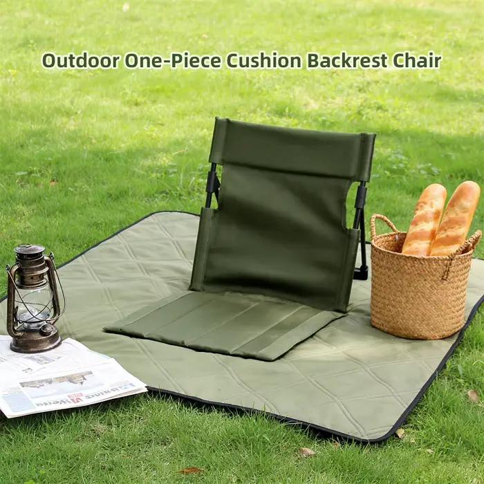 Chaise de camping pliable pour extérieur, jardin, parc, chaise longue individuelle avec dossier et coussin, pour pique-nique, camping, plage
