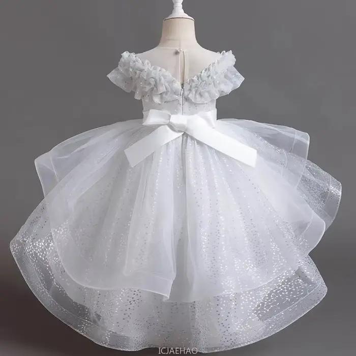 Robe longue élégante nouvelle princesse robes pour filles enfants Piano Recital robe hôte Pageant tenue fleur fille formelle fête porter