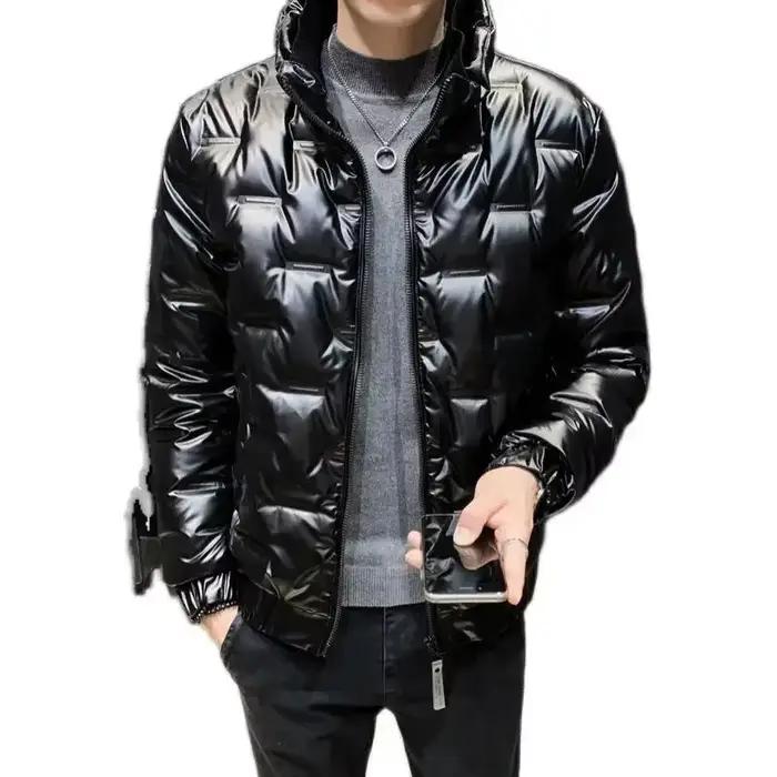 Doudoune brillante pour homme, manteaux rembourrés, Parkas courts à col rembourré, vêtements d'extérieur d'hiver 2021, mode 2025, Promotion extérieure chaude