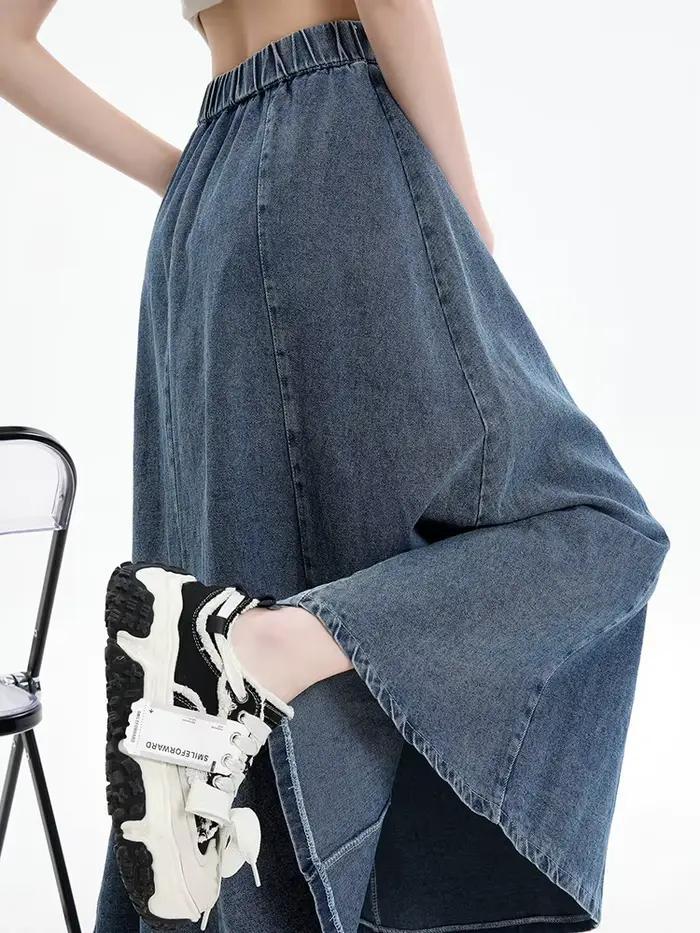 Jupe longue en jean pour femme