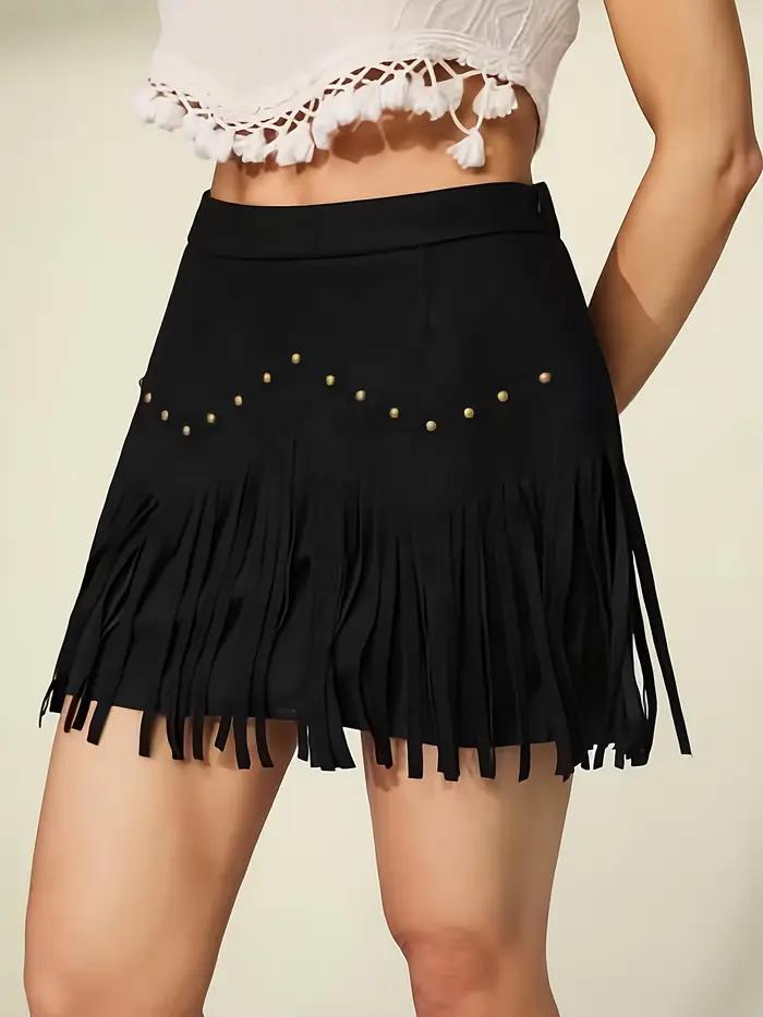 Jupe semi-élastique noire pour dames