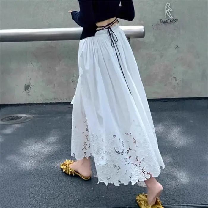Jupe longue trapèze élégante en crochet pour femme