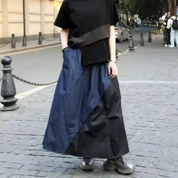 Jupe en jean Yemocile style rétro polyvalente pour femmes ocassions estivales et soirées