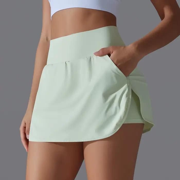 Mode femmes jupes de Tennis 2 en 1 séchage rapide taille haute Shorts Fitness course Golf Badminton Anti-exposition jupe vêtements de sport