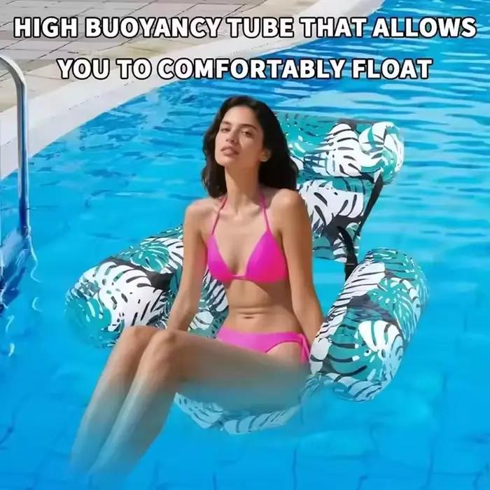 Chaise longue gonflable pour piscine, plage, loisirs, lits flottants d'été, transat flottant avec accoudoirs et dossier