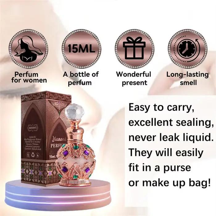 Parfum arabe exotique pour femmes, enchanteur bouquet floral avec rose, jasmin et vanille, parfum infusé aux phéromones longue durée