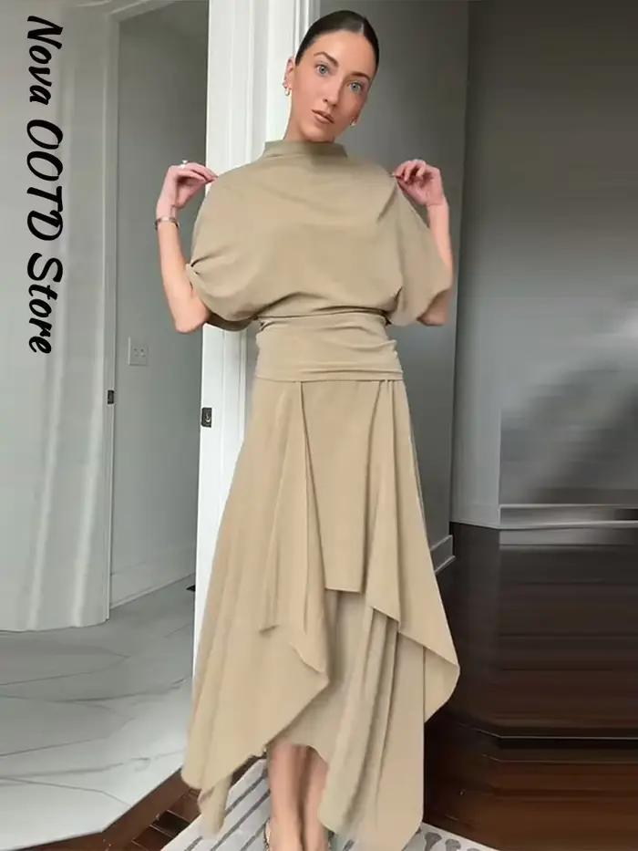 Ensemble jupe élégante à ourlet irrégulier pour femme