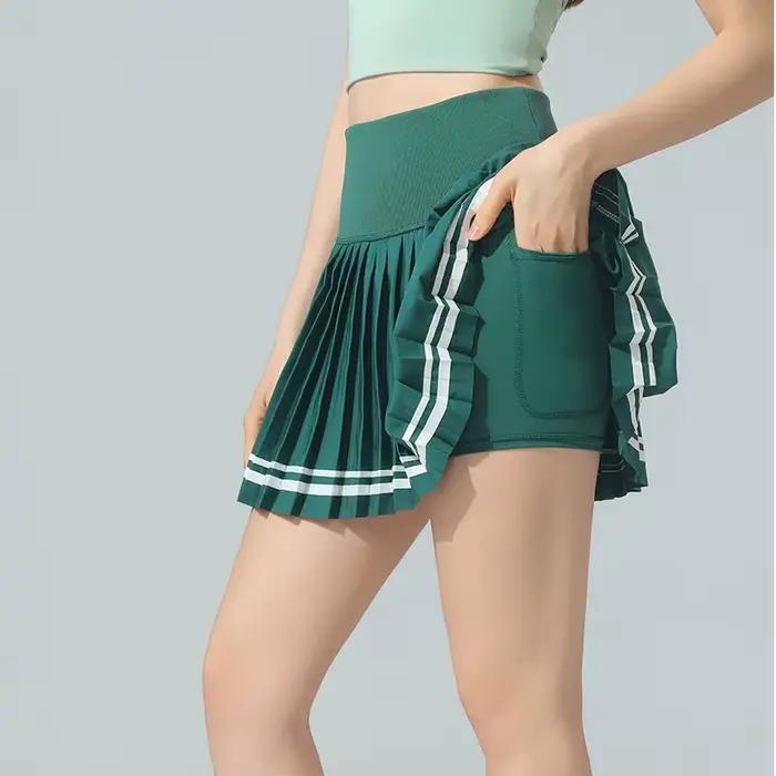 Jupe plissée de tennis pour femme, séchage rapide, anti-frottement, avec poche intérieure, pour le golf, la course, l'entraînement et les loisirs