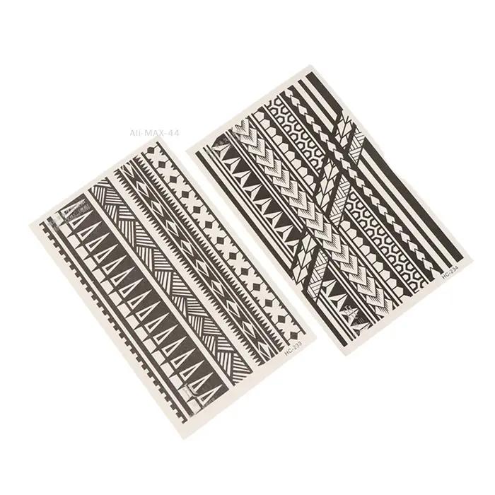 Bracelet à motif géométrique Hoyytu, tatouage temporaire imperméable, durable 1 à 2 semaines, tatouage semi-permanent réaliste
