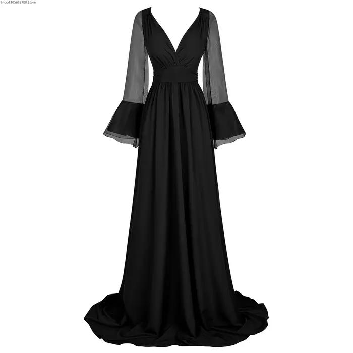 Robe de soirée à manches longues, robe de cour médiévale Renaissance, tenue vintage pour femmes, costume de fête d'Halloween, costume de cosplay