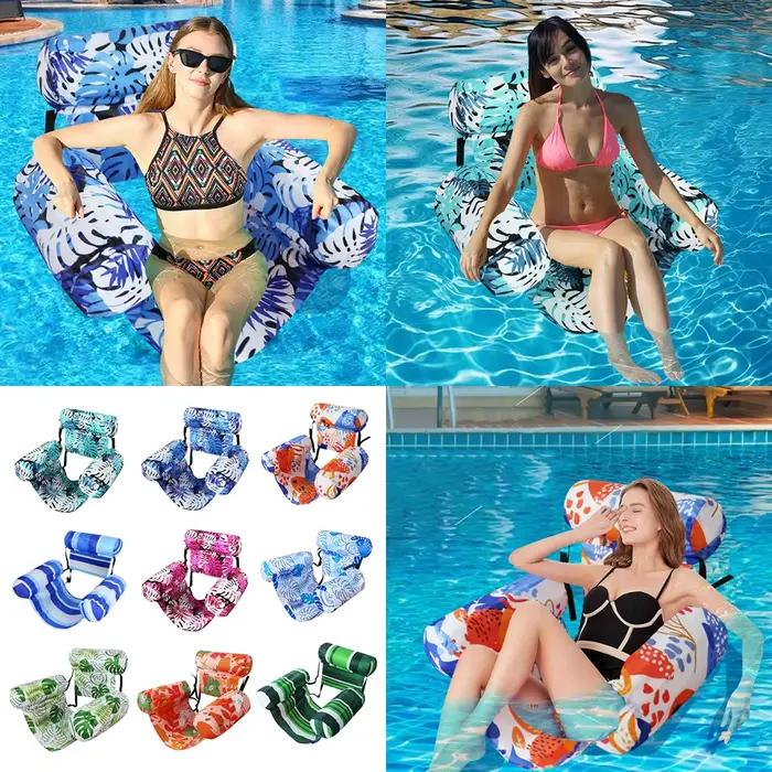 Chaise longue gonflable pour piscine, fête, plage, loisirs, lits flottants, inclinable, avec bras et dossier, été