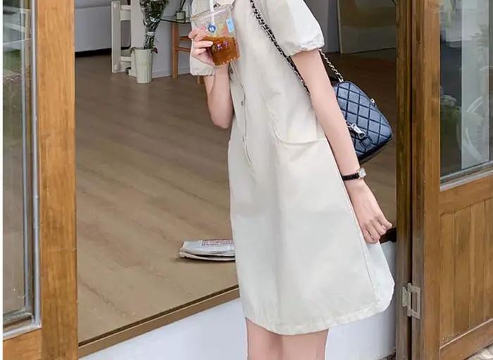 Jupe Polo pour Femme Été 2026 Nouveau Style Simple avec Cordon de Serrage à la Taille Robe Courte Ample