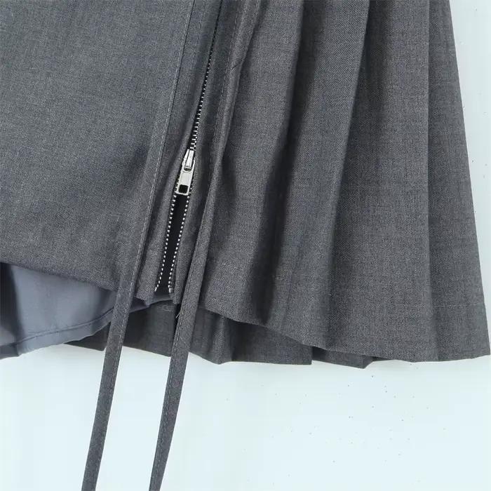 EllYANEllTIAN-Mini Jupe Trapèze Plissée pour Femme