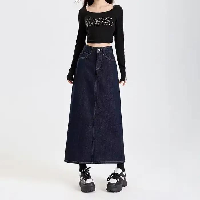 Jupe mini asymétrique en denim bleu pour femme