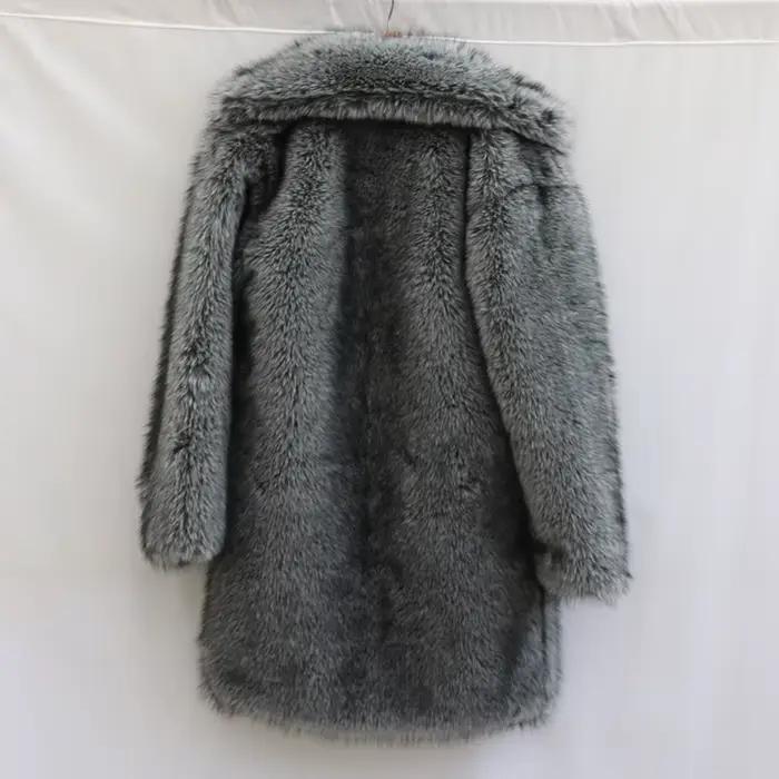 Manteau de fourrure pour hommes manteau long en fourrure de vison grande taille hiver épaissi chaud trench manteau