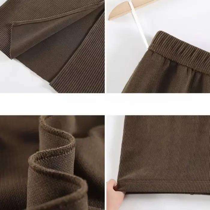 Plus velours jupes droites femmes automne hiver