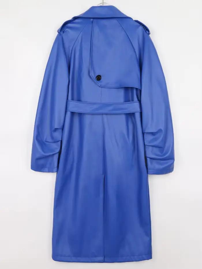 Lautaro-Trench-coat long en similicuir pour femme