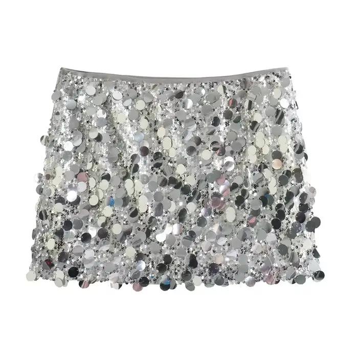 Dames Paillettes Mini Jupe Femmes Sexy De Luxe Taille Haute Jupes Femme D'été Femmes Jupes Streetwear Paillettes Jupe Courte Femme