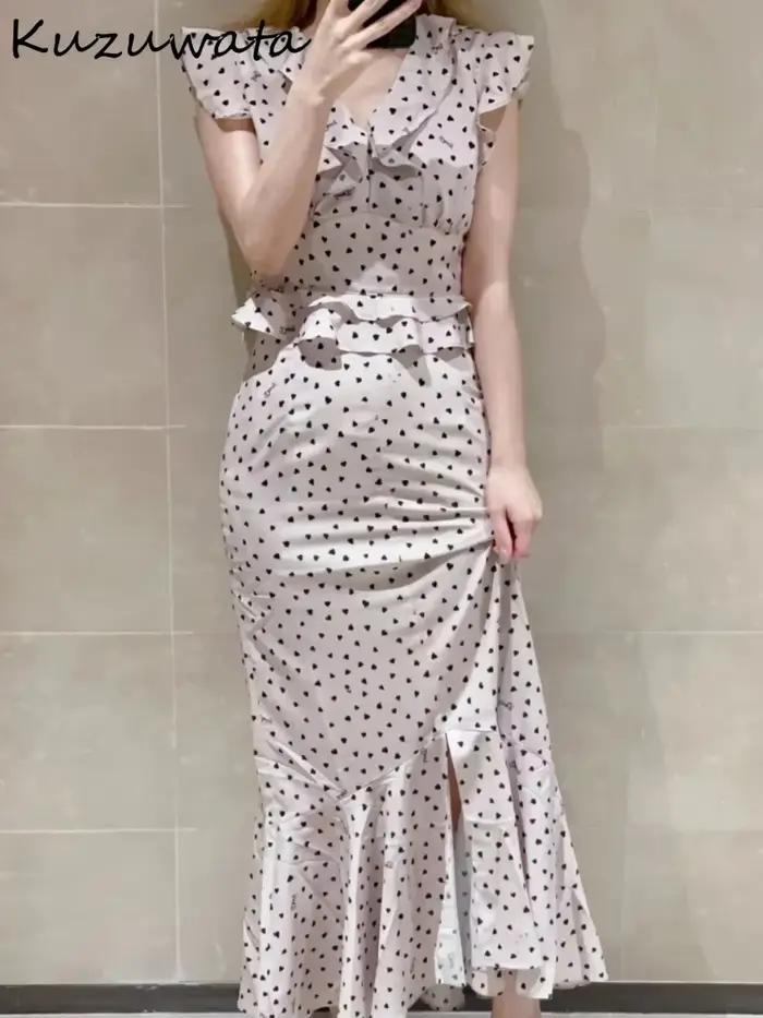 Kuzuwata nouveau début du printemps sirène Mujer Faldas moulante mince tout-match Patchwork frais Falda japon taille haute jupes littéraires