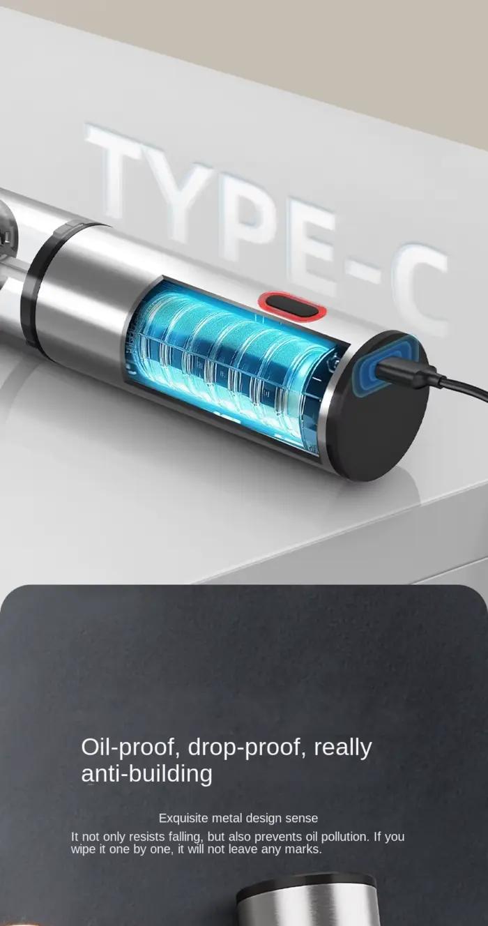 Moulin à sel et à poivre électrique automatique rechargeable, 1 ou 2 pièces, avec réglage externe de la grosseur, pour la cuisine