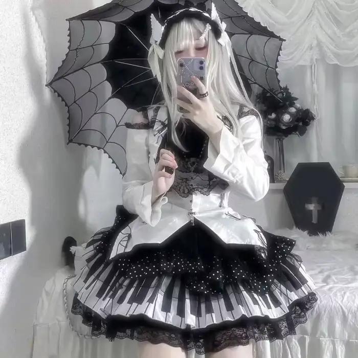 Jupe Y2K Punk Dark Lolita pour femme, mini-jupe gothique à pois avec dentelle et volants superposés, chic, style Hot Girl, courte, mode urbaine