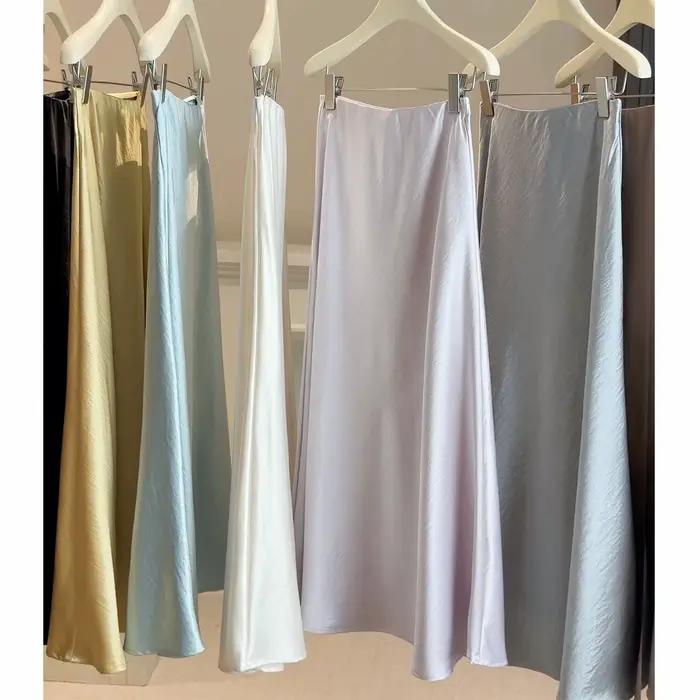 Jupe queue de poisson en satin pour femme, jupe moulante pour le printemps