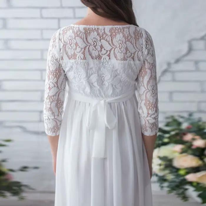 Femmes enceintes robe en dentelle maternité Maxi robe photographie vêtements 3/4 manches fête de mariage longue robe pour les dames enceintes