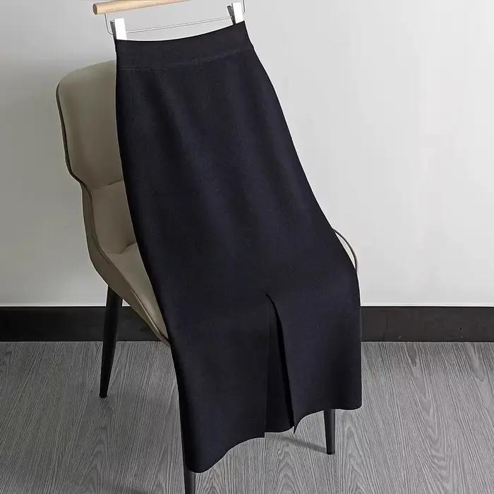 Jupe crayon tricotée surdimensionnée pour femme
