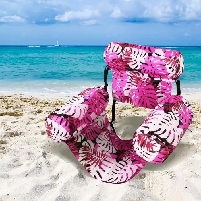 Chaise longue gonflable pour piscine, fête, plage, loisirs, lits flottants, inclinable, avec bras et dossier, été