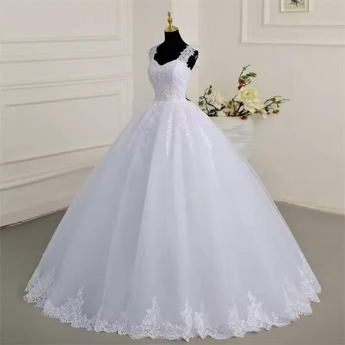 Robe de mariée classique en dentelle, tenue de luxe, grande taille, 2023