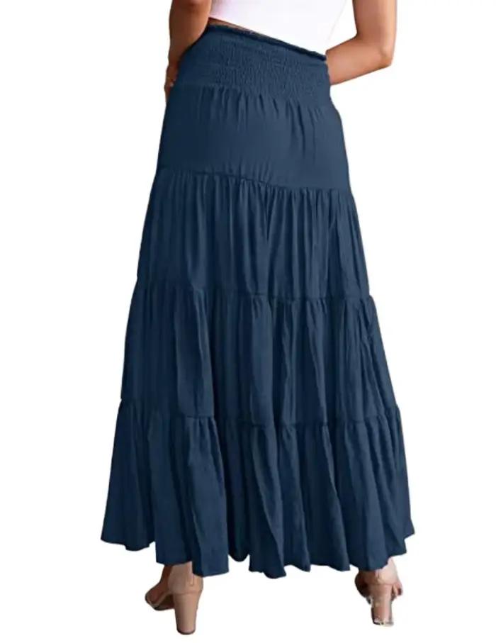 Été taille haute jupes Maxi femmes vêtements mode Ropa Mujer Faldas décontracté bohème jupe longue Saias Harajuku Streetwear