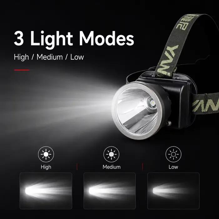 Lampe frontale YN726U à très longue portée, batterie puissante de 5200mAh, étanche, pour randonnée en plein air, Camping, chasse et prospection