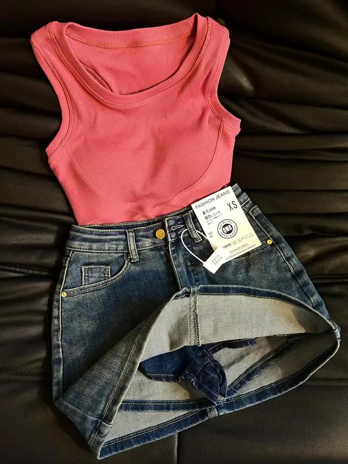 Jupe en jean trapèze bleue pour femmes, Y2k, short en Jean, Harajuku, Mini jupe de Cowboy Vintage des années 90, vêtements à la mode des années 2000, été 2024
