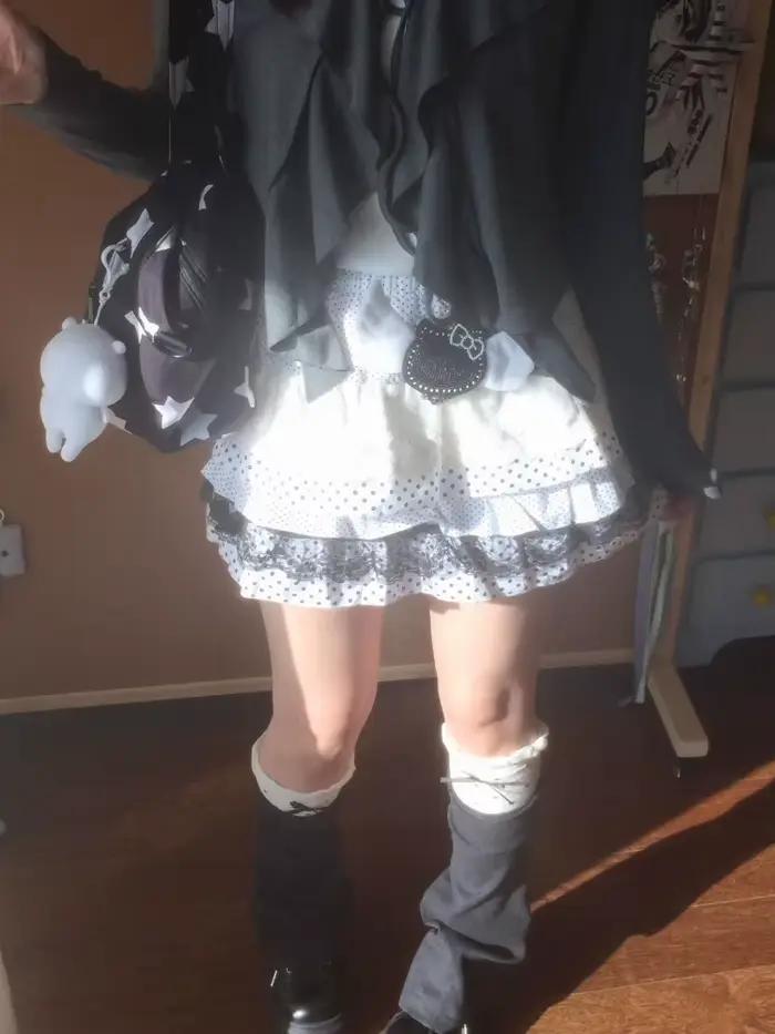 Jupe ample Lolita en dentelle douce pour femmes