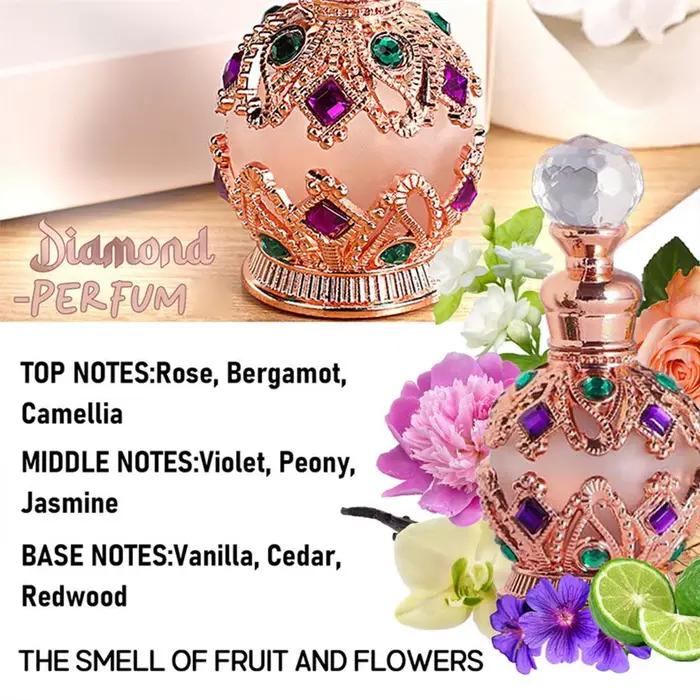Parfum arabe exotique pour femmes, enchanteur bouquet floral avec rose, jasmin et vanille, parfum infusé aux phéromones longue durée