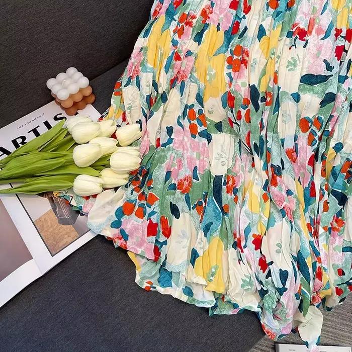 Jupe trapèze taille haute élastique pour femmes