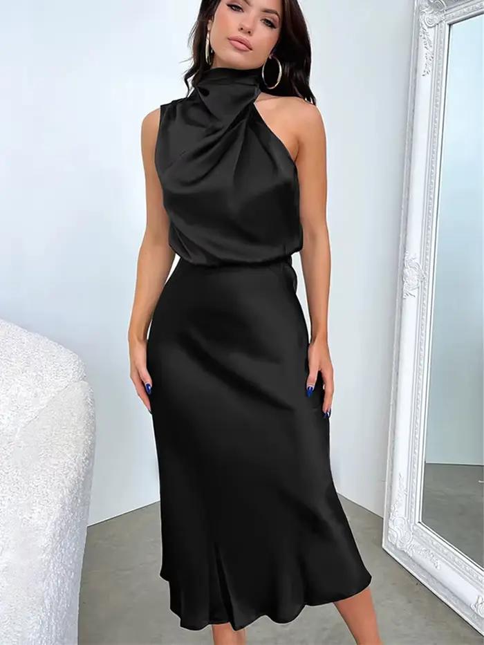Robe longue d'été en Satin de soie pour femmes